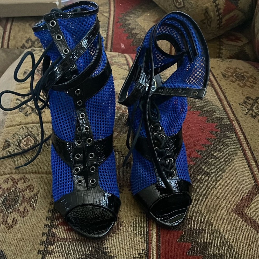 Blue lace up Privileged heels